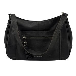 Liz Claiborne Black Plain Multi-Pocket Single Strap Purse Handbag